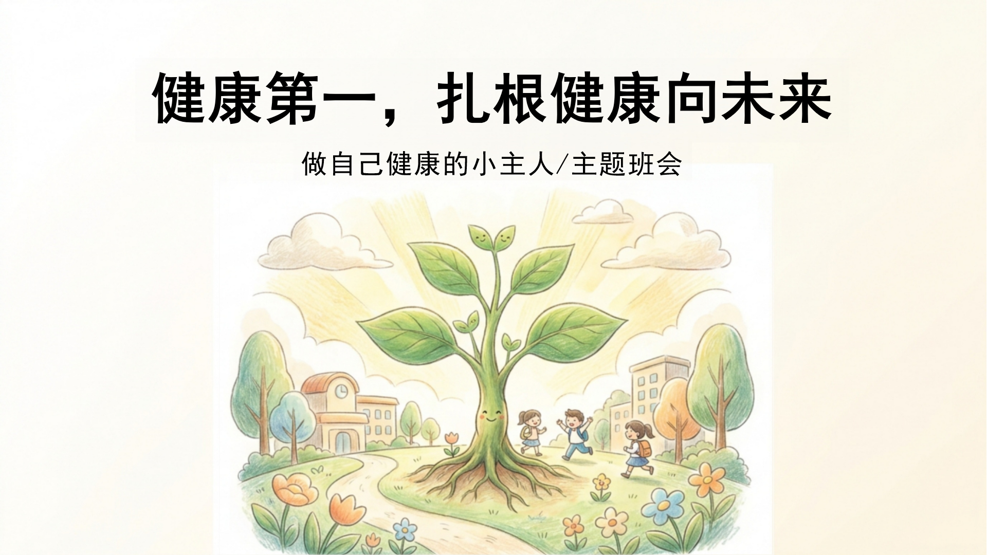 心理健康主题班会PPT模板 预防与安全 防住看不见的敌人 主题班会PPT课件素材封面图