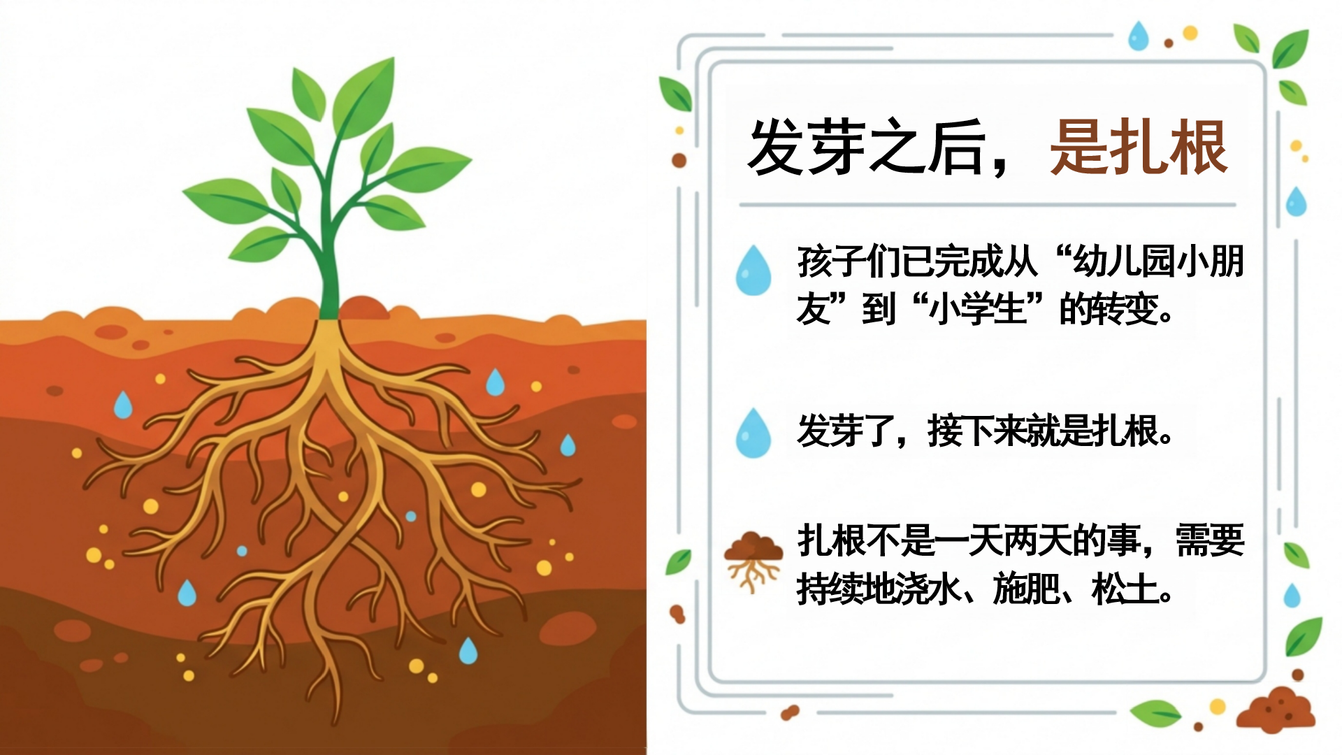 幼儿园期中家校沟通家长会PPT模板 土=家校共育 家长会PPT课件素材预览图2