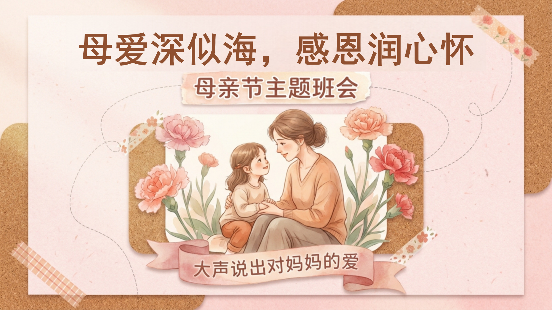 PPT模板 祝全天下的妈妈节日快乐 PPT课件素材封面图